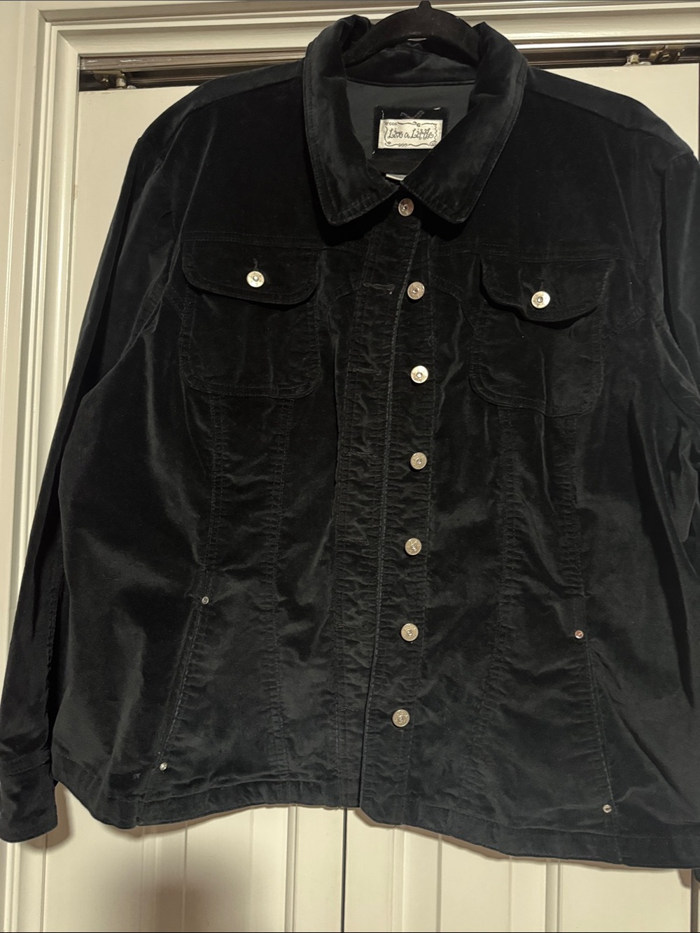 Live a Little Black Velvet Shirt Jacket